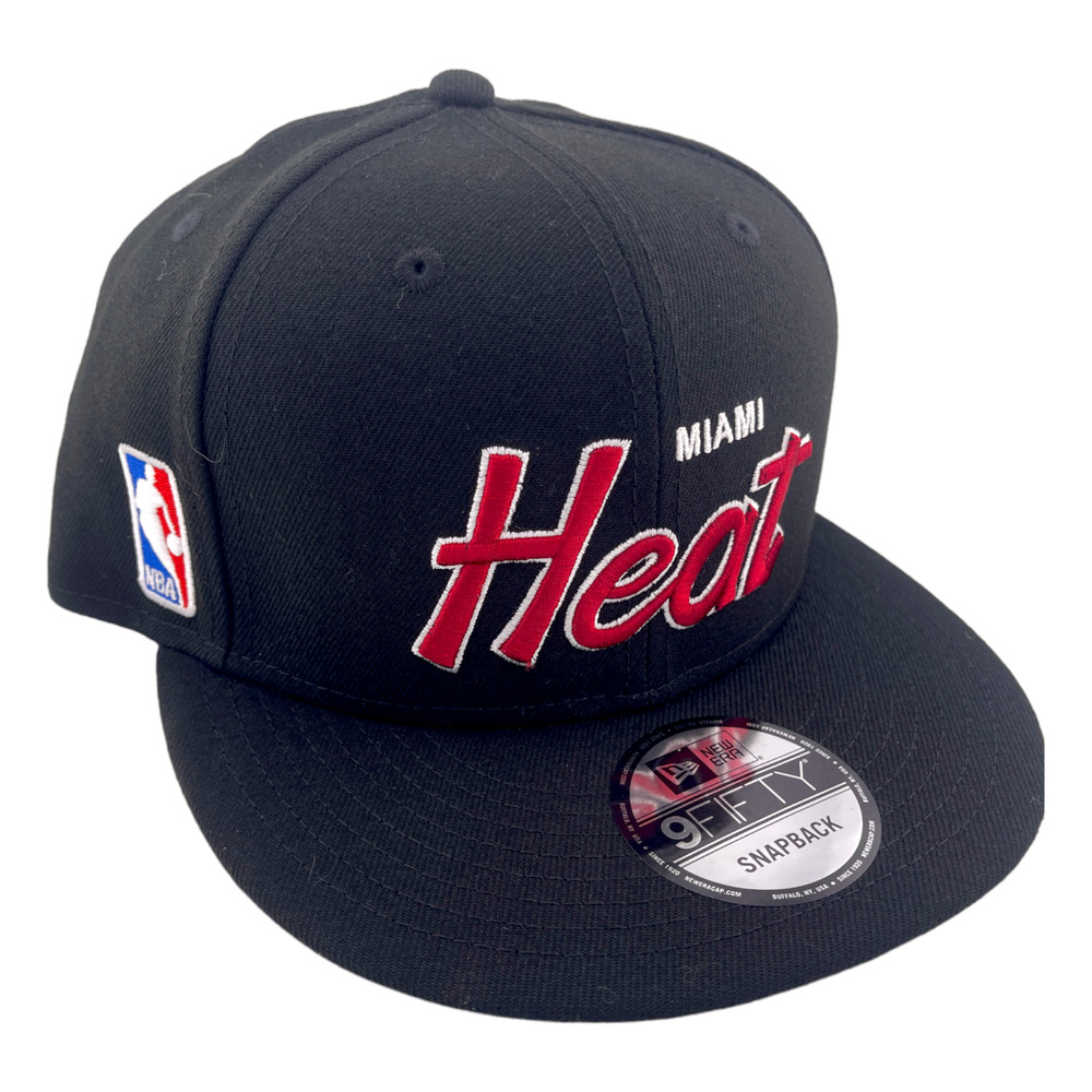 New Era Miami Heat Script Up Logo Black/Grey UV NBA‎ 9FIFTY Snapback Hat
